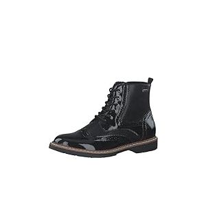 s.Oliver Bottes &agrave; lacets pour femme sans talon avec fermeture &eacute;clair &eacute;l&eacute;gantes, Noir/comb, 37 EU