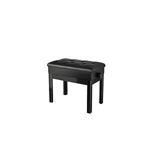 Tabouret de piano réglable en hauteur 48-58 cm avec espace de rangement - Banc de piano avec coussin en cuir synthétique - Chaise de piano robuste - Charge maximale : 150 kg - Noir (57,5 x 35,5 x 49 ~