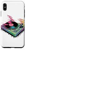 Glitch Art Platine Disque Vinyle Musique Coque pour iPhone XS Max