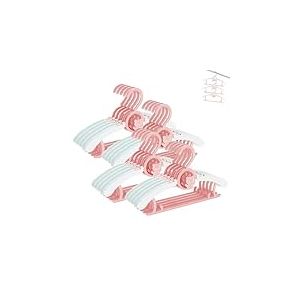 HGYZE Lot de 20 cintres antid&eacute;rapants pour Placard, 27,9 &agrave; 35,6 cm, r&eacute;glables pour v&ecirc;tements de b&eacute;b&eacute; de 0 &agrave; 18 Ans, Cintre en Plastique Rose pour Manteau de Nouveau-n&eacute;, Tout-Petit
