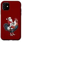 Chapeau de P&egrave;re No&euml;l r&eacute;tro Coq Vintage Poulet Coque pour iPhone 11