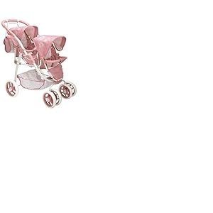 ARIAS Poussette Double Elegance, Pliable, avec Roues Avant pivotantes et Guidon r&eacute;glable. Comprend Un Sac. Hauteur du Guidon de 49 &agrave; 80 cm. Dimensions : 46 x 73 x 72 cm. Jouet pour Enfants de Plus de