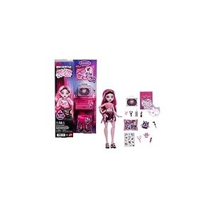 Monster High Coffret Secrets De Beaut&eacute; Terreur & Bien-&ecirc;tre Draculaura, poup&eacute;e et accessoires avec 13 surprises r&eacute;alistes comme un rouleau pour le visage fonctionnel et une planche, JHK43