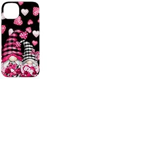 Pink Buffalo Plaid Valentines GNOME Cute Love Heart Coque pour iPhone 14 Plus