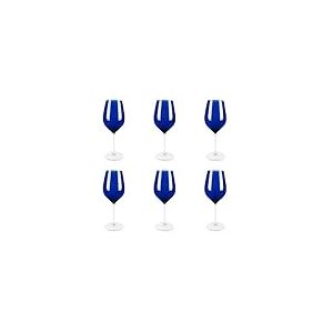 Excelsa Cobalt Lot de 6 verres à vin, verre, bleu