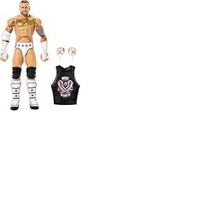 Mattel WWE Figurine articulée Élite CM Punk de 15 cm à Collectionner avec Accessoires, 25 Points d’Articulation et Mains interchangeables, JHT46
