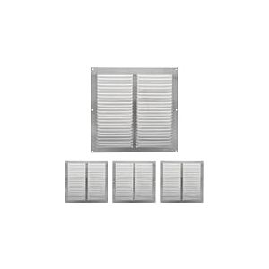Amig - Grille de ventilation carr&eacute;e en Aluminium | Grilles d'a&eacute;ration pour sortie d'air | Id&eacute;al pour plafond de cuisine et de salle de bain | Dimensions : 300 x 300 mm | Couleur: Argent (Lot de 4)
