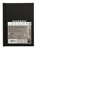 Daler-Rowney Ivory Carnet de croquis Surface lisse 90 g/m² 27,2 kg Reliure parfaite Doux au toucher Couverture rigide Format A6 10,5 x 14,8 cm Ivoire 78 feuilles