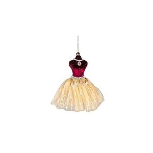 Figurine de Ballerine Bordeaux et dor&eacute; de 15 cm &ndash; D&eacute;corations &agrave; Suspendre pour Sapin de No&euml;l sur Le th&egrave;me des Contes de f&eacute;es