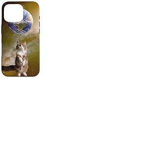 Chat Terre Ballon Galaxie Cosmic Fun Coque pour iPhone 16 Pro