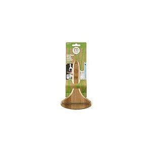 Mikki Bamboo Moult Master Lame de brosse pour toilettage de chien et chat, perte de poils et sous-poils, élimine en toute sécurité les poils morts, avec dents en acier inoxydable antirouille, taille L