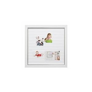 Deknudt Frames S41NK1 G Gallerina Cadre Multi Photos Blanc avec Filet Argenté 50 x 50 cm