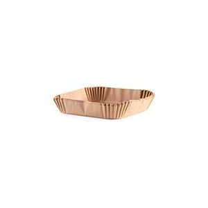 GOURMETmaxx Lot de 100 feuilles de papier sulfuris&eacute; carr&eacute; pour friteuse &agrave; air chaud de 5 &agrave; 8 litres - Bols en papier sulfuris&eacute; antiadh&eacute;sif et r&eacute;sistant &agrave; l'huile - Forme flexible - 23 x 23 x 4,5 cm