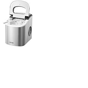 VEVOR Machine &agrave; Gla&ccedil;ons de Comptoir, Capacit&eacute; de Production 15 kg/24 h et 9 Gla&ccedil;ons Pr&ecirc;ts en 6 Minutes, Fonction Autonettoyante, avec Pelle &agrave; Glace et Panier, pour Bar, Bureau, Cuisine, Maison