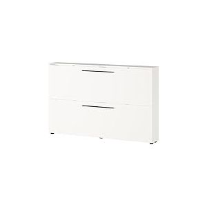 Germania Armoire à Chaussures 2576-84 GW-Utah, en Blanc, avec Place pour 12 Paires de Chaussures, Faible Profondeur, idéale pour Les couloirs étroits, 140 x 85 x 19 cm (lxhxp)