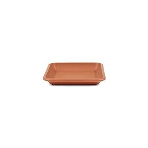 greemotion Soucoupe carrée pour pot de fleur 49 x 49 cm - Dessous de pot de fleur en plastique marron aspect terre cuite - Plateau pour jardinière résistant aux UV et au gel