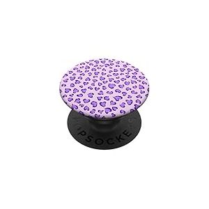 Joli Motif léopard Violet pour Filles et Femmes PopSockets PopGrip Adhésif