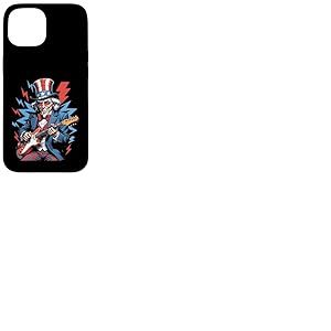 Uncle Sam Guitare électrique 4 juillet Rock USA Coque pour iPhone 15