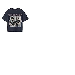 NAME IT Nkfakara Wednesday SS Nreg Top Box Sky, Blazer Bleu Marine, 158-164 Fille