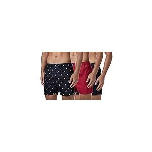 Nautica Cotton Woven 3 Pack Boxer Cale&ccedil;on Boxeur, Noir/Rouge Voile Noir, XL (Lot de 3) Homme