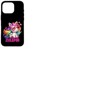 Zulema - Nom personnalis&eacute; - Licorne color&eacute;e - pour Femmes et Filles Coque pour iPhone 16 Pro