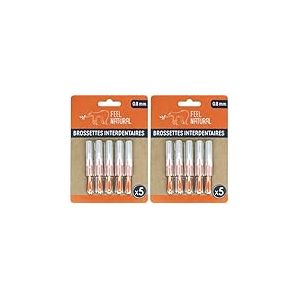 Kit 5 Brossettes Interdentaires 0,8mm - Nettoie les Espaces Interdentaires en Douceur - Nettoyage Dentaire Efficace - Accessoire Nettoyant Plaque Dentaire, Hygi&egrave;ne Bucco-Dentaire Feel Natural