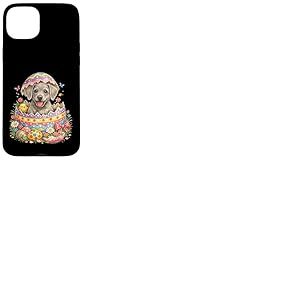 &OElig;uf de P&acirc;ques &eacute;clos&eacute; de Braque de Weimar | Adorable Chien Surprise printanier Coque pour iPhone 15 Plus