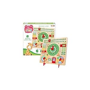 Craze My Learning Clock Animals - Horloge d'apprentissage pour Enfants en Bois - Calendrier d'apprentissage pour Enfants - Tableau &eacute;ducatif - Horloge Murale - Vert