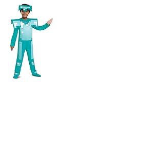 Minecraft Costume - Licence Officiel Minecraft - Armure Diamand (104 cm) - D&eacute;guissement pour Enfant - Mat&eacute;riaux Durable de Qualite - Bleu et Blanc - Taille XS- Cadeau Magique - D&egrave;s 3 ans