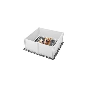 VEVOR Parc de Mise Bas pour Chien, 152x152x61 cm, Caisse de Mise Bas pour Chiots, avec Porte Hauteur R&eacute;glable, Tapis d'Urine Lavable, Boite de Naissance Plastique PVC pour Chiens de Tr&egrave;s Grande Race