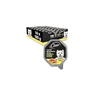 César Tarrina de Nourriture Humide pour Chien à Paté et à la gélatine, Recettes du Huerta (Pack de 14 x 150g)