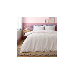 Catherine Lansfield Brighton Parure de lit Double avec Housse de Couette et taies d'oreiller Motif Rayures Pastel