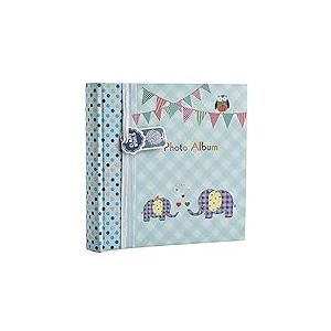 Arpan Grand album photo pour garçon avec 200 photos de 15 x 10 cm Motif éléphant Bleu