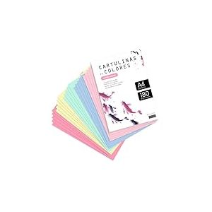 Papier Cartonné Coloré, Papier A4 Couleurs Assorties Pastel 180g, Idéal pour l'Artisanat, l'Impression de Documents et les Conceptions Créatives, Papier Coloré · Ofituria (x500, Assortiment Pastel)