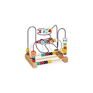 Relaxdays Boulier bébé, Circuit de motricité, Bois, Design D, Enfants dès 1 an, Filles et garçons, Multicolore
