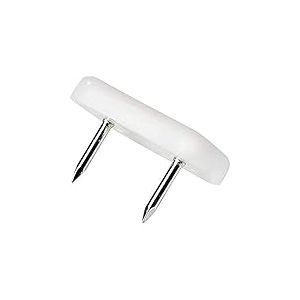 Adsamm® / 32 x patins glisseurs en plastique avec clou / blancs / 18x30 mm / rectangulaire / pieds glisseurs en plastique à clou pour meubles, de qualité optimale de Adsamm®