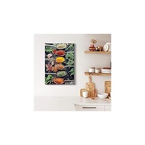 A.S. Création WTD Mantiburi Impression sur toile Motif épices Jaune 50 x 70 cm Format portrait Décoration murale de cuisine sur châssis