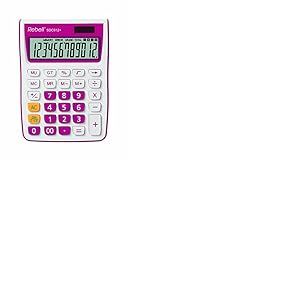REBELL Calculatrice de re-Calculatrice sdc912pk sdc912, 12 chiffres pour le bureau et la maison, Dual Fonctionnement, rose