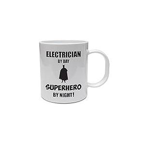 Acen Merchandise Électricien BY DAY, hero BY NIGHT-électriques/à thème Mug humoristique en céramique