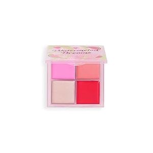 I Heart Revolution Watermelon Dreams Blush & Highlighter Quad, Palette Crème Blush & Enlumineur, Vegan & Cruelty-Free, 2.8g