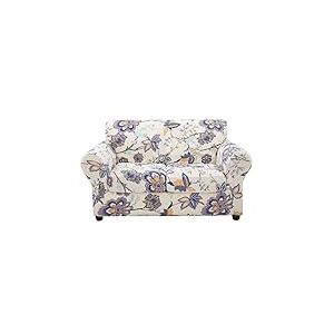 hyha Ensemble de 3 Housses pour canapé 2 Places (2 Housses séparées pour Les Coussins), en Tissu Extensible et Lavable, protège Votre Meuble des Chiens, Motif Floral Vintage