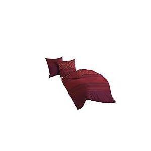 Bierbaum Parure de Lit, Satin, Rouge, 200 x 200 cm