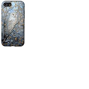 Hibou enneigé blanc amoureux de la neige tachée saison d'hiver Coque pour iPhone SE (2020) / 7 / 8