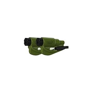 RESQME Porte-Clés Sécurité Voiture, Brise-Vitre et Coupe-Ceinture, Marteau d’Urgence, Fabriqué aux États-Unis, Lot de 2, Vert Kaki
