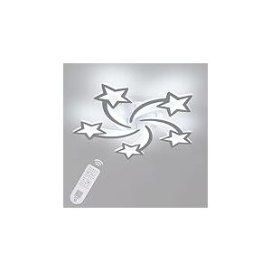 Goeco Plafonnier LED Dimmable, 50W 6200LM Luminaire Plafonnier avec T&eacute;l&eacute;commande/APP, 3000K-6500K Lampe de Plafond en Forme &Eacute;toile per Chambre d'enfant et Salon, Dia 65cm, Blanc