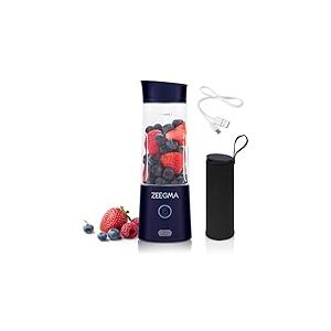 ZEEGMA VITAMINE GO Mixeur Portable pour Cocktails et Smoothies 300W, Mélangeur Personnel Portable, Mini Blender Portable 450 ml à 6 lames, 2 vitesses, batterie 5000 maH