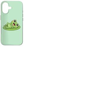 Grenouille Mignonne sur lys et Tapis Souriant joyeusement Coque pour iPhone 17
