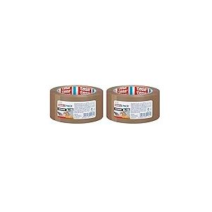 Tesa Pack Extreme Ruban Adhésif d'Emballage Qualité Supérieure – Résistant à la Déchirure – Idéal pour l'Emballage de Colis et Objets Lourds – Marron – 50 m x 50 mm (Lot de 2)