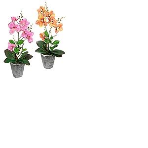 Fleur artificielle papillon orchid&eacute;e avec feuilles et racines a&eacute;riennes dans un pot en c&eacute;ramique fleur artificielle orchid&eacute;e phalaenopsis avec pot plante artificielle d&eacute;coration mariage fleur en soie