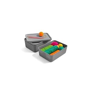 Iris Ohyama, Lot de 3 Boites de Rangement en Plastique avec Couvercle non Clipsable, Empilables, pour Cuisine, Salle de Bain, Chambre, Placard, Bureau, Organisation Solide & Durable, SNL-M